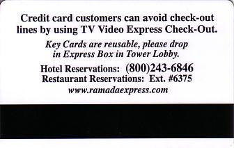 Hotel Keycard Ramada Las Vegas U.S.A. Back