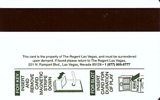 Hotel Keycard The Regent Las Vegas U.S.A. Back
