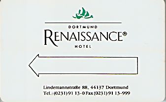 Hotel Keycard Renaissance Dortmund Germany Front