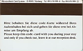 Hotel Keycard Renaissance Dortmund Germany Back