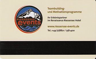 Hotel Keycard Renaissance Garmisch Partenkirchen Germany Back