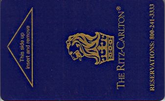 Hotel Keycard Ritz Carlton Generic Front