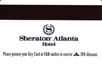 Hotel Keycard Sheraton Atlanta U.S.A. Back