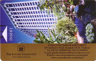 Hotel Keycard Sheraton Bangkok Thailand Front