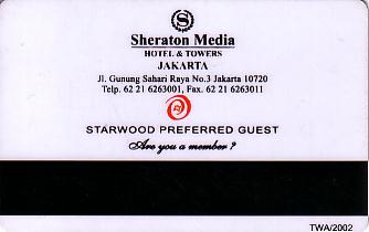 Hotel Keycard Sheraton Jakarta Indonesia Back