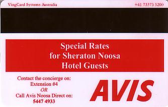 Hotel Keycard Sheraton Noosa Heads Australia Back