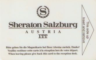 Hotel Keycard Sheraton Salzburg Austria Front