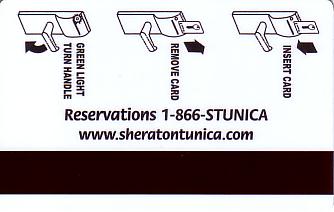 Hotel Keycard Sheraton Tunica U.S.A. Back