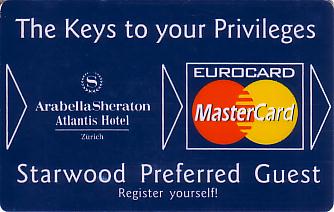 Hotel Keycard Sheraton Zurich Switzerland Front