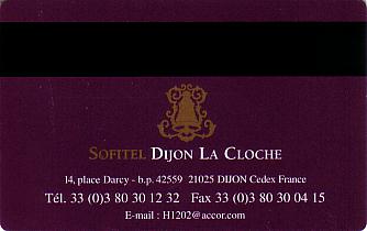 Hotel Keycard Sofitel Dijon France Back