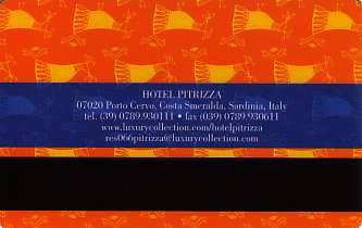 Hotel Keycard Starwood Hotels Porto Cervo Italy Back