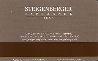 Hotel Keycard Steigenberger Jena Germany Back