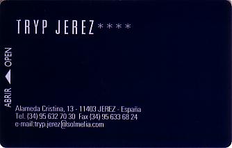 Hotel Keycard Sol Melia - Tryp Jerez Spain Front