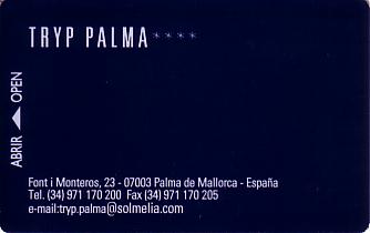 Hotel Keycard Sol Melia - Tryp Palma Mallorca Spain Front