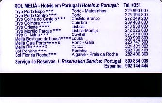 Hotel Keycard Sol Melia - Tryp Porto Portugal Back