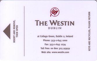 Hotel Keycard Westin Dublin Ireland Front