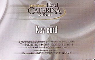 Hotel Keycard Best Western Athens Greece Back