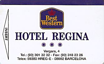 Hotel Keycard Best Western Barcelona Spain Front