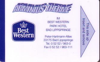Hotel Keycard Best Western Bad Lippspringe Germany Front