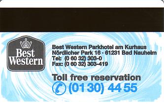 Hotel Keycard Best Western Bad Nauheim Germany Back