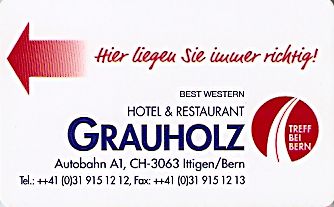 Hotel Keycard Best Western Berne Switzerland Front