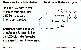 Hotel Keycard Best Western Brunswick Germany Back