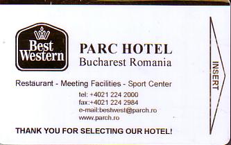 Hotel Keycard Best Western Bucharest Romania Front