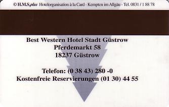 Hotel Keycard Best Western Gustrow Germany Back