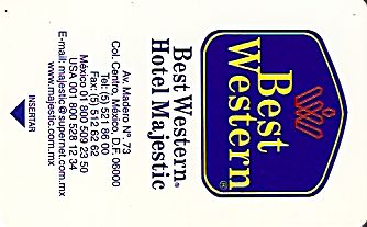 Hotel Keycard Best Western Mexico City Mexico Front