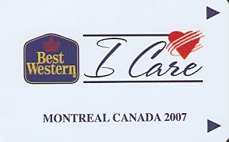 Hotel Keycard Best Western Montreal Canada Front
