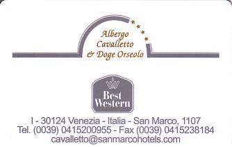 Hotel Keycard Best Western Venice Italy Front