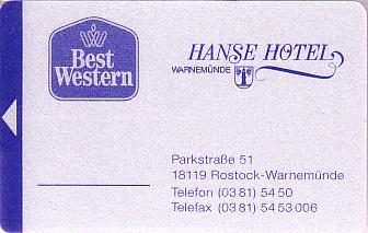 Hotel Keycard Best Western Warnemunde Germany Front