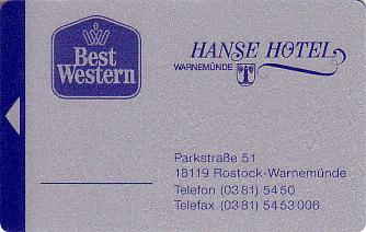 Hotel Keycard Best Western Warnemunde Germany Front
