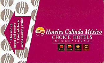 Hotel Keycard Choice Hotels Mexico City Mexico Front