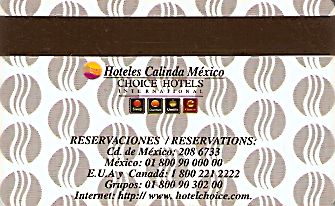 Hotel Keycard Choice Hotels Mexico City Mexico Back
