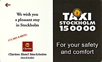 Hotel Keycard Clarion Hotel Stockholm Sweden Front