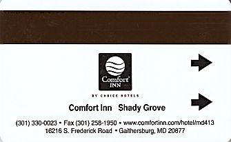 Hotel Keycard Comfort Inn & Suites Maryland (State) U.S.A. (State) Back