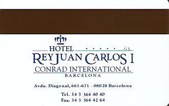 Hotel Keycard Conrad Barcelona Spain Back