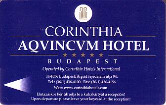Hotel Keycard Corinthia Budapest Hungary Front