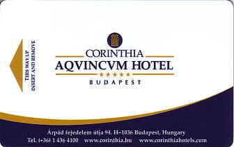 Hotel Keycard Corinthia Budapest Hungary Front