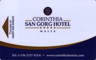 Hotel Keycard Corinthia  Malta Front
