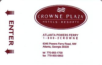 Hotel Keycard Crowne Plaza Atlanta U.S.A. Front