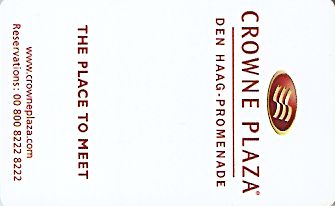Hotel Keycard Crowne Plaza The Hague Netherlands Front
