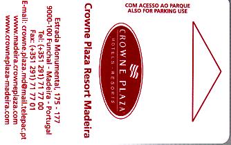 Hotel Keycard Crowne Plaza Madeira Portugal Front