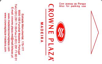 Hotel Keycard Crowne Plaza Madeira Portugal Front