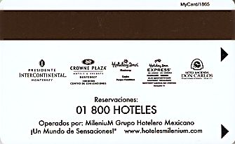 Hotel Keycard Crowne Plaza Monterrey Mexico Back