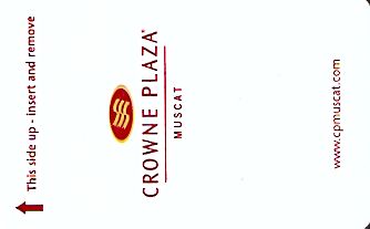 Hotel Keycard Crowne Plaza Muscat Oman Front
