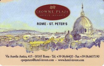 Hotel Keycard Crowne Plaza Rome Italy Front