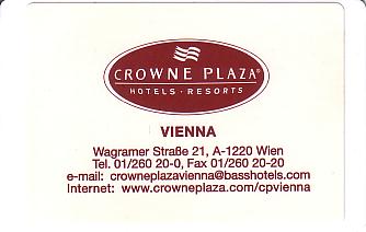 Hotel Keycard Crowne Plaza Vienna Austria Front