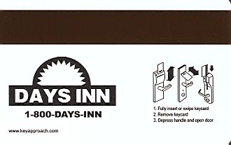 Hotel Keycard Days Inn North Carolina (State) U.S.A. (State) Back